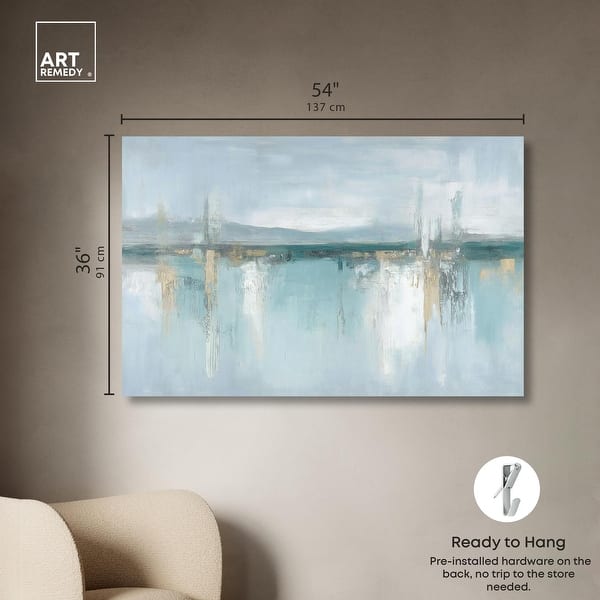 dimension image slide 4 of 5, Reflective Blue Calm I Canvas Coastal Abstracts by Art Remedy