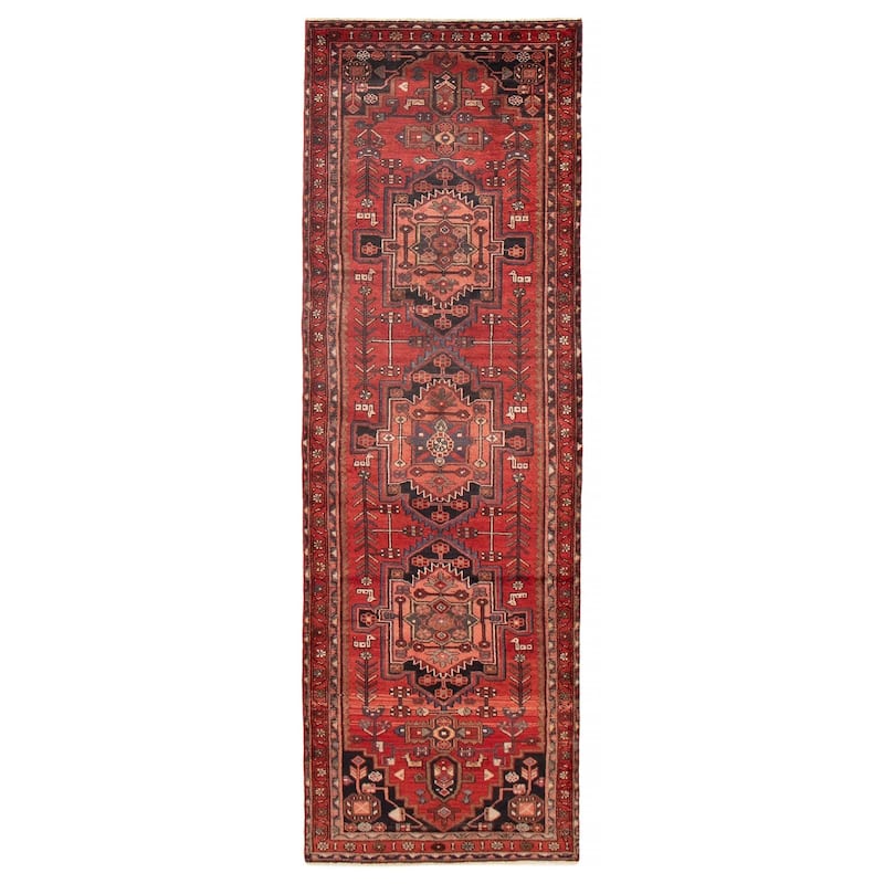 ECARPETGALLERY Hand-knotted Anadol Red Wool Rug - 3'2 x 10'2 - Red - 3'2 x 10'2
