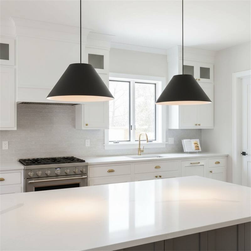 22" Diameter Integrated LED Black Pendant