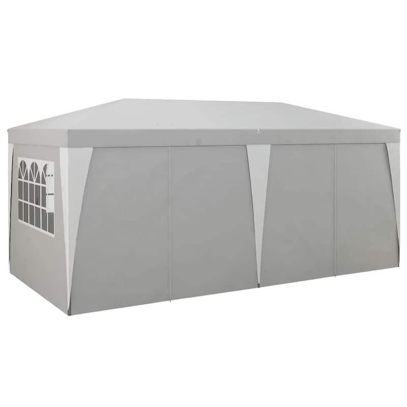 19'x10' Pop-Up Canopy,Removable Sidewalls,Windows,Adjustable Height