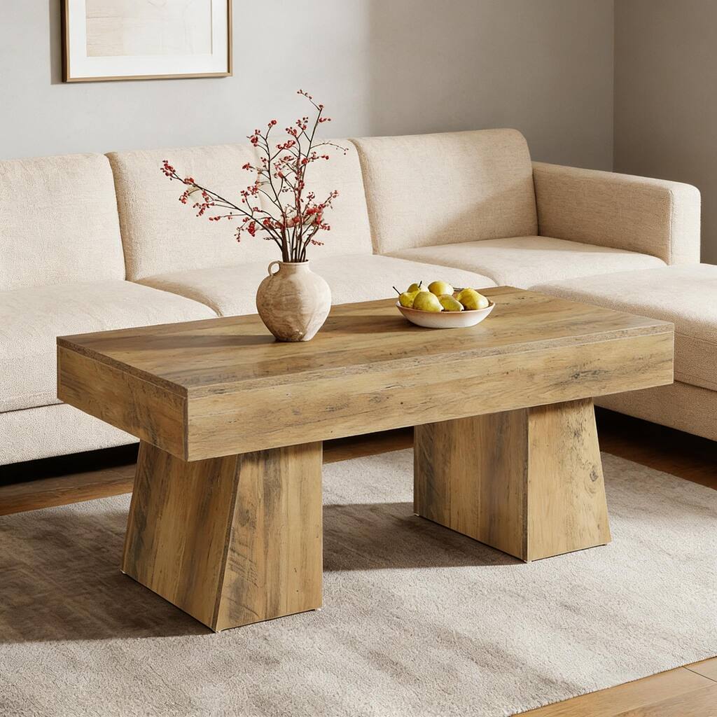 Wooden Dining Table, Rectangular Center Table, Spacious Coffee Table