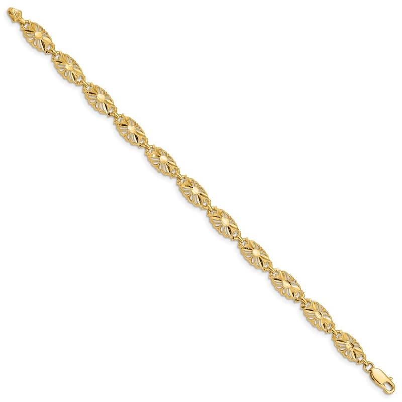 Curata 14k Sparkle Cut Bracelet 7 Inch