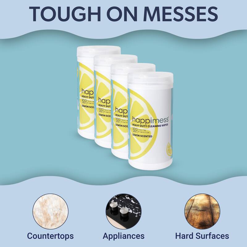 happimess, All Purpose Multi Surface Heavy Duty Cleaning Wipes Bleach Free