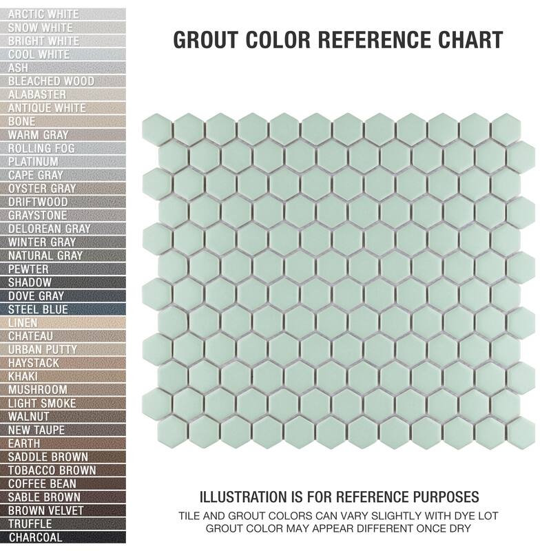 Merola Tile Metro 1" Hex Matte Light Green 10-1/4" x 11-7/8" Porcelain Mosaic Tile