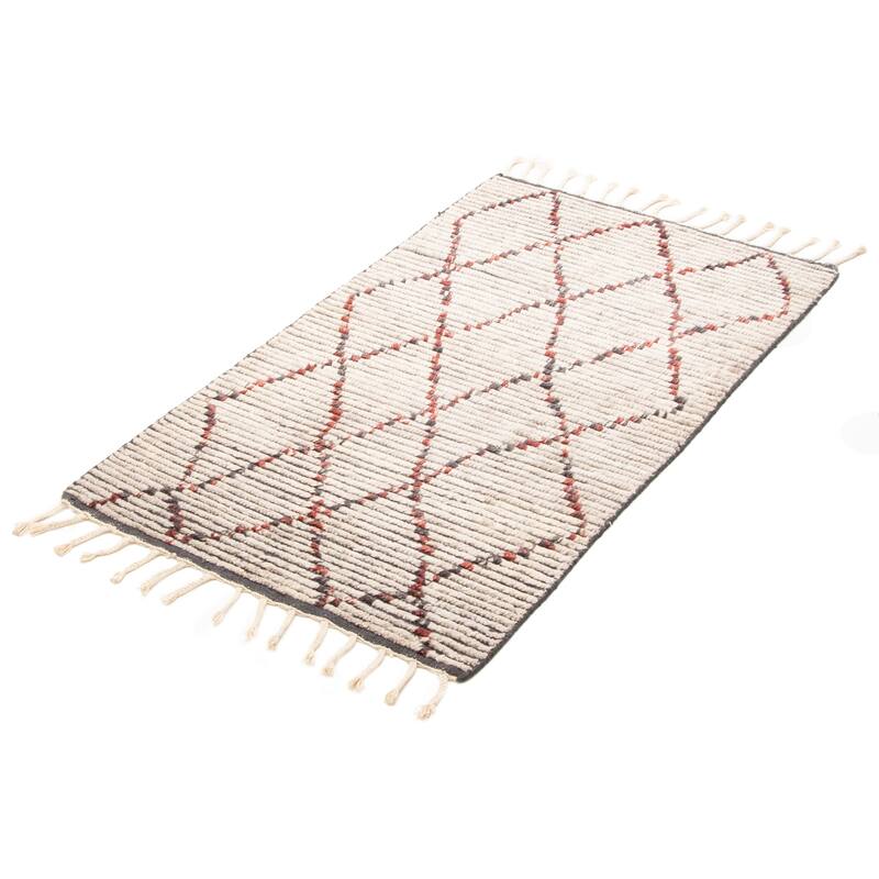ECARPETGALLERY Hand-knotted Tangier Grey Wool Rug - 2'11 x 4'11