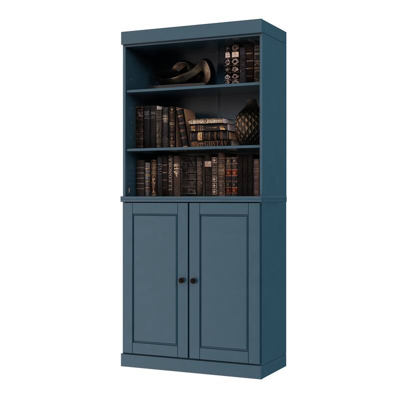 100% Solid Wood 6-Shelf Bookcase with Optional Doors by Palace Imports
