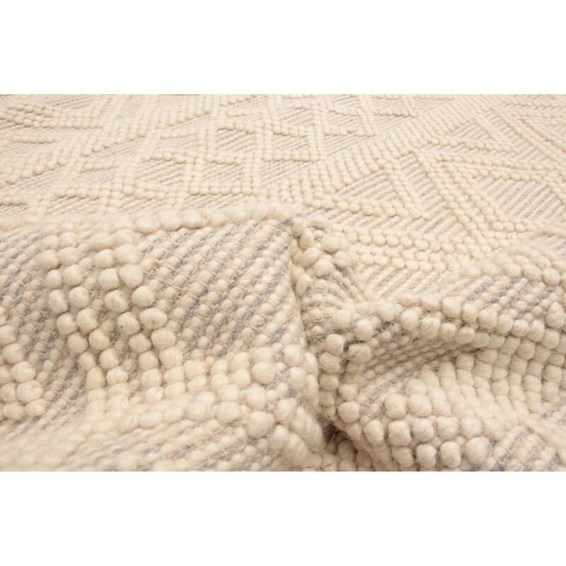 ECARPETGALLERY Braid weave Sienna Cream Wool Rug - 5'10 x 5'10