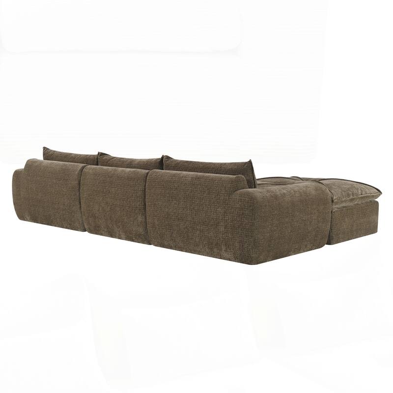 Compressed Sofa with High Density Foam, Integrated Backrest&Seat Cushion, Decorative Edging