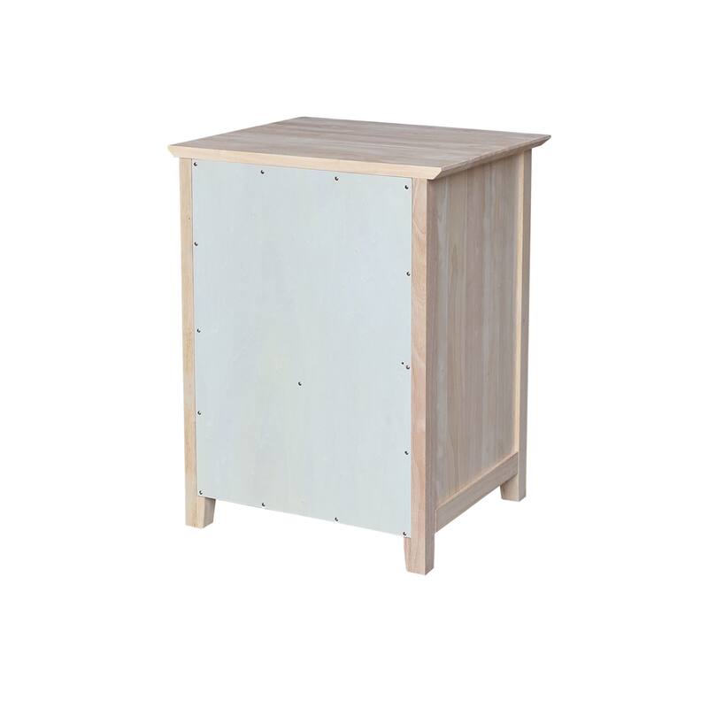 International Concepts Solid Wood 3-Drawer Nightstand, Unfinished Bedside Chest with 15.3" Extra-Deep Tiered Drawers