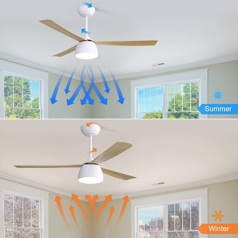 Sofucor 46 Inch Ceiling Fans with Light,Small Indoor/Outdoor,Remote Control,3 ABS Blades