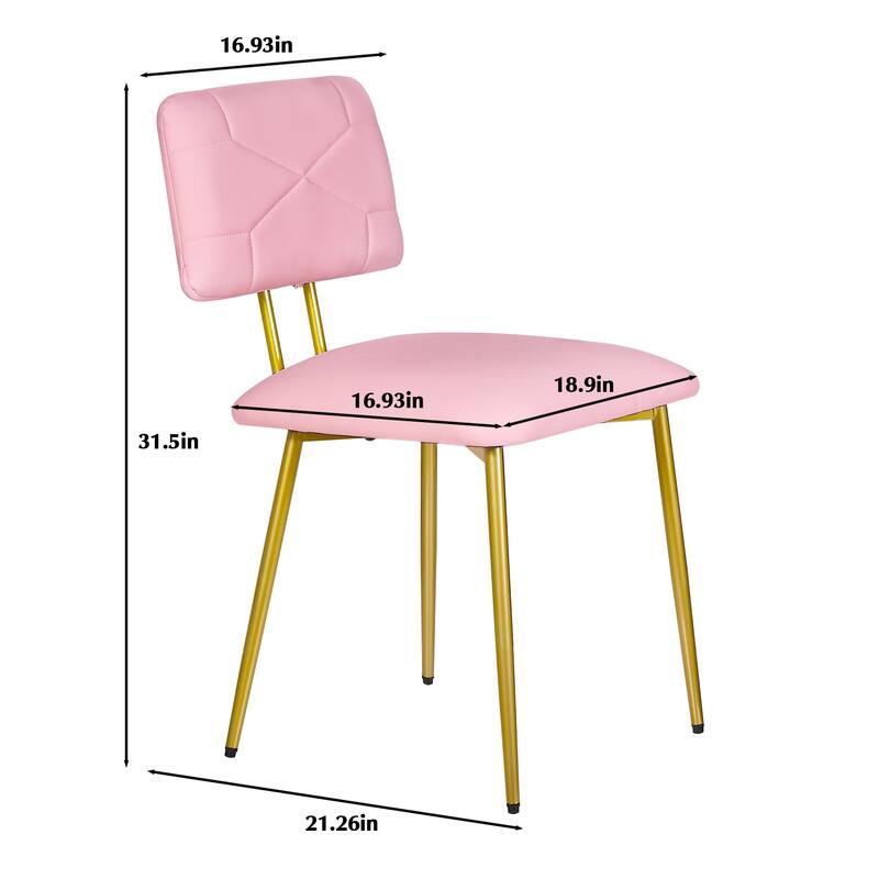 VECELO PU Leather Dining Chairs 2/4-Pack X-Back Side Chairs with Gold/Black Legs for Living room Bedroom Study Kitchen