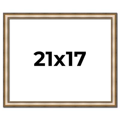 21x17 Frame Gold Solid Wood Shadow Box Width 1.5 Inches | Interior Frame Depth 2 3/8 Inches