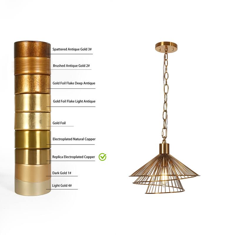 Modern Farmhouse 1-Light Pendant Light for Kitchen Island Dining Room - Gold