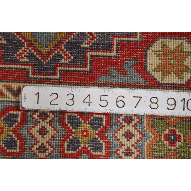 Geometric Kazak Foyer Rug Handmade Nursery Wool Carpet - 2'9"x 4'0"