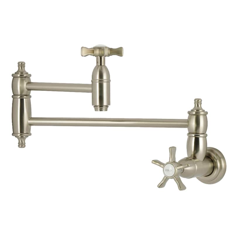 Kingston Brass Essex Double-Handle Wall-Mount Pre-Rinse Bridge Kitchen Faucet