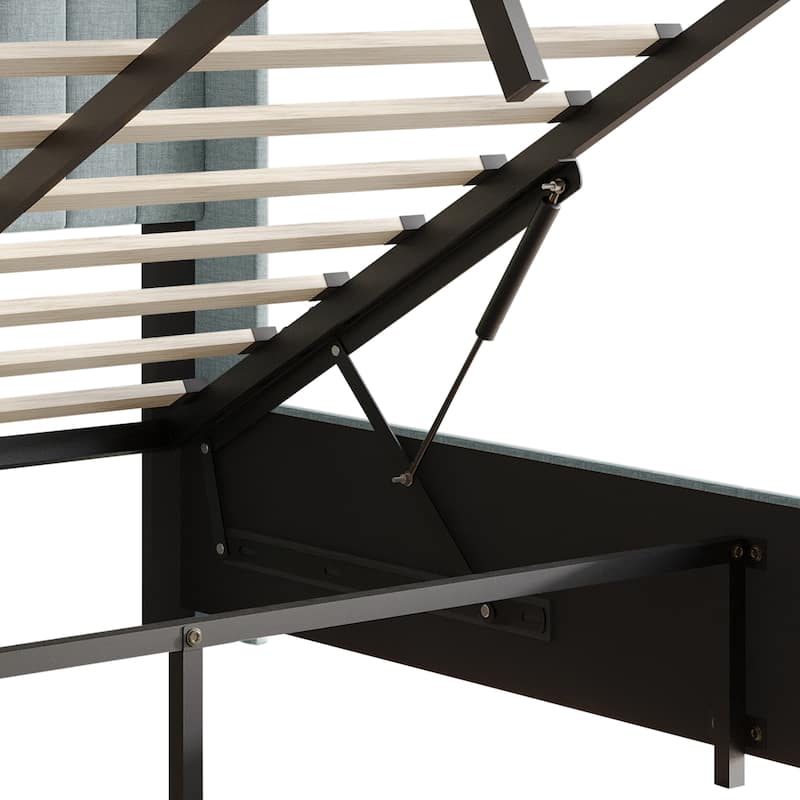 CraftPorch Minimalist Wingback Platform Lift Up Storage Bed