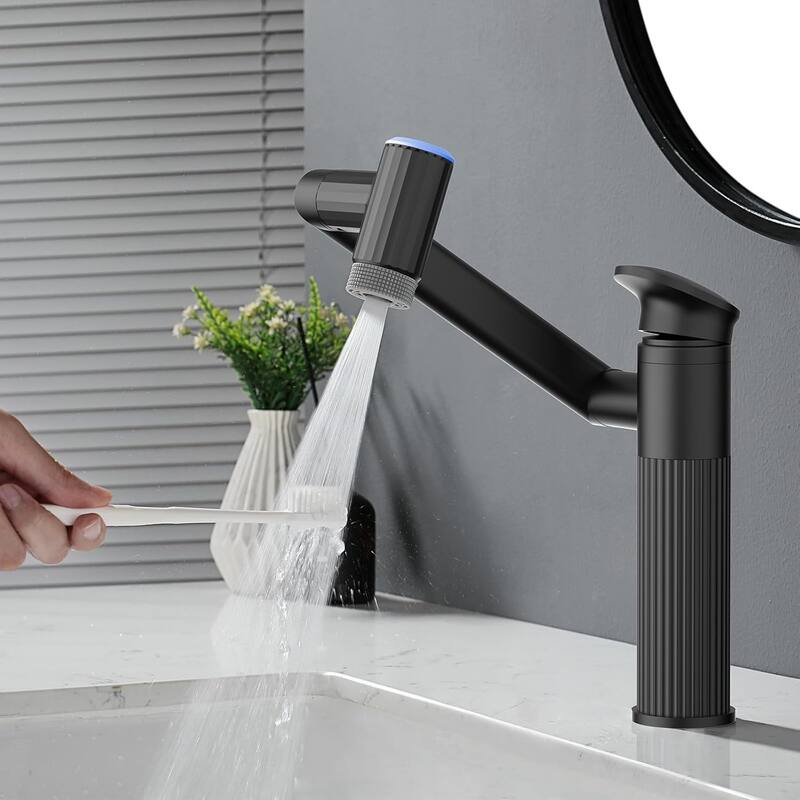 Lefton Rotatable Bathroom Faucet with Temperature Display in Fahrenheit with 2 Water Modes, BF2208-PRO