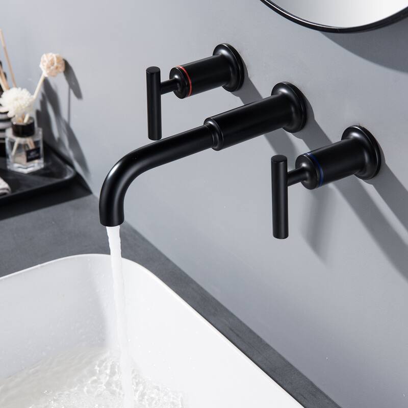 Double Handle into wall Bathroom Faucet With Double Handles
