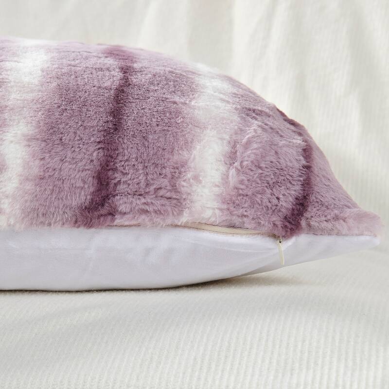 Amanda Stripe fauxfur Throw Pillow Covers Set of 2, NO INSERT