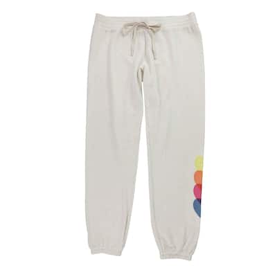 P.J. Salvage Womens Hearts On Left Leg Pajama Jogger Pants,, Beige, Medium