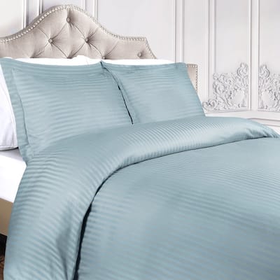 Superior 400 TC Stripe Egyptian Cotton Sateen Duvet Cover Set