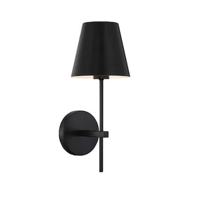 Xavier 1 Light Matte Black Wall Mount - 6'' W x 15'' H x 7'' D