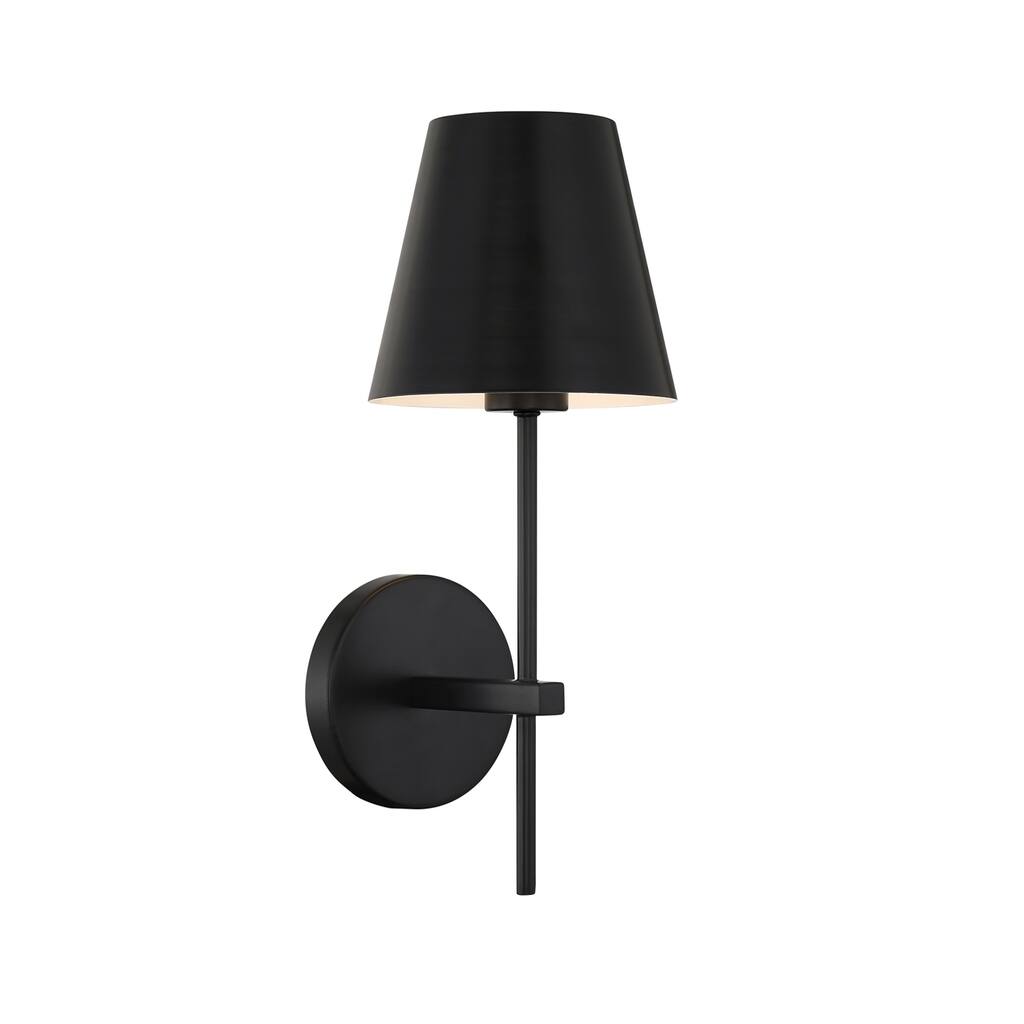 Xavier 1 Light Matte Black Wall Mount - 6'' W x 15'' H x 7'' D