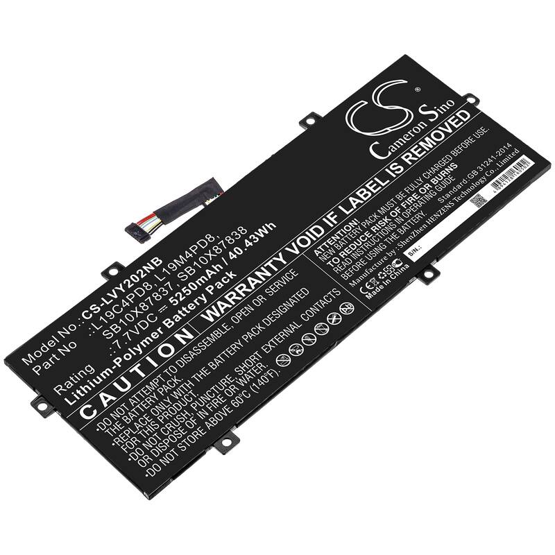 Battery for Lenovo Yoga Duet 2020 L19C4PD8 L19M4PD8 SB10X87837 SB10X87838 - Black
