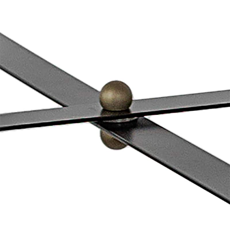 4-Light Modern Geometric Linear Pendant, Classic Black+Brass Dust - 16.81"x16.81"x16.14"