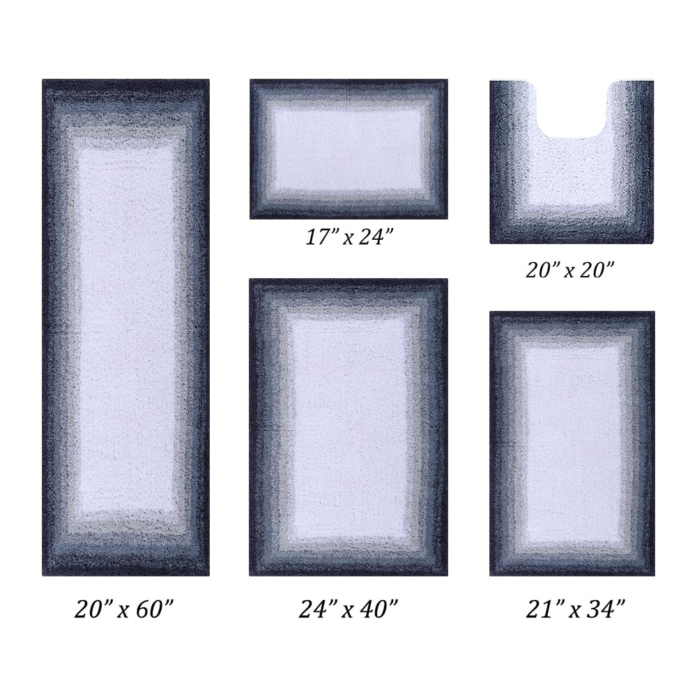 Better Trends 100% Cotton Super Soft & Highly Water Absorbent Bathroom Rugs-Torrent Collection Tufted Machine Washable Bath Mats