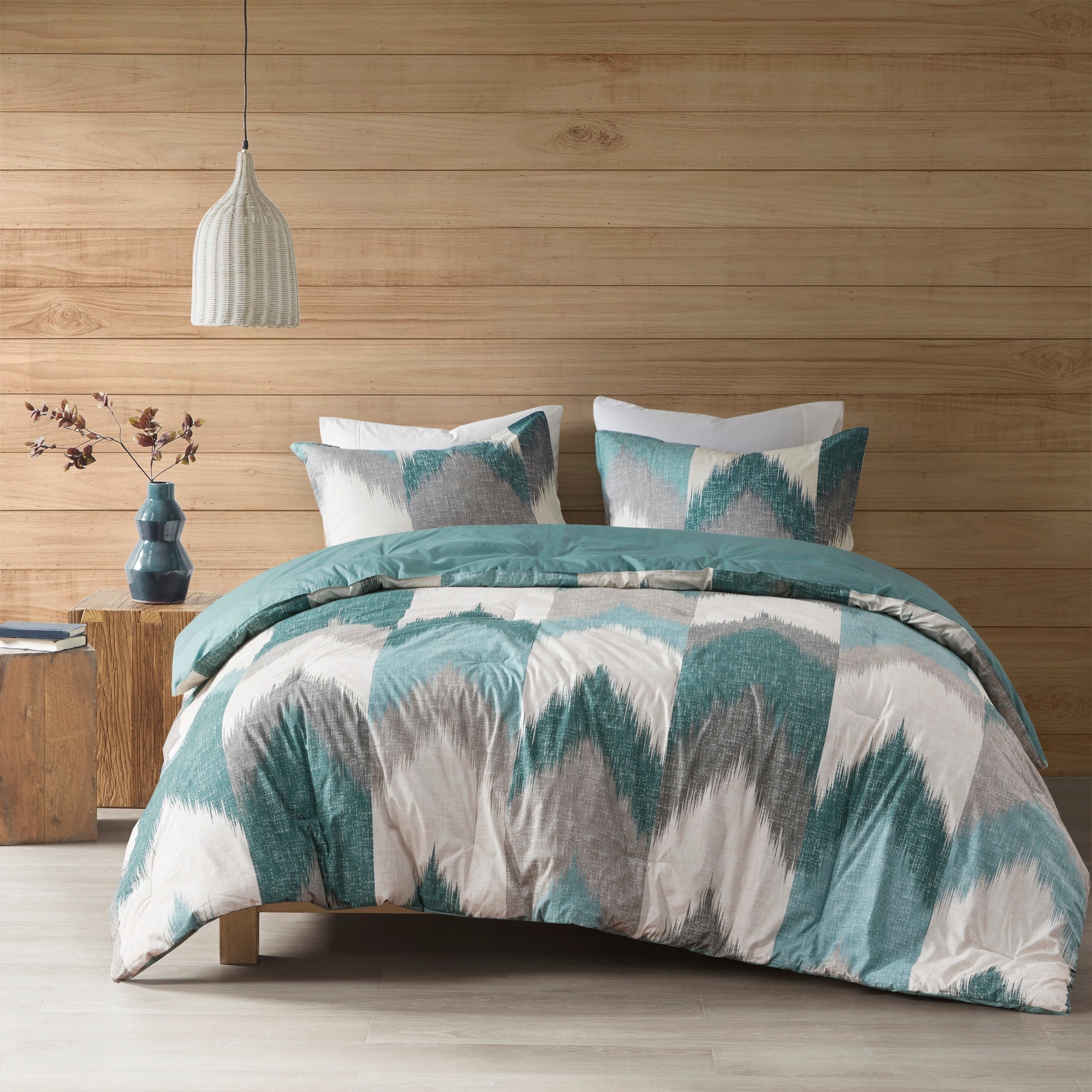 INK+IVY Alpine Aqua 3 Piece Comforter Mini Set