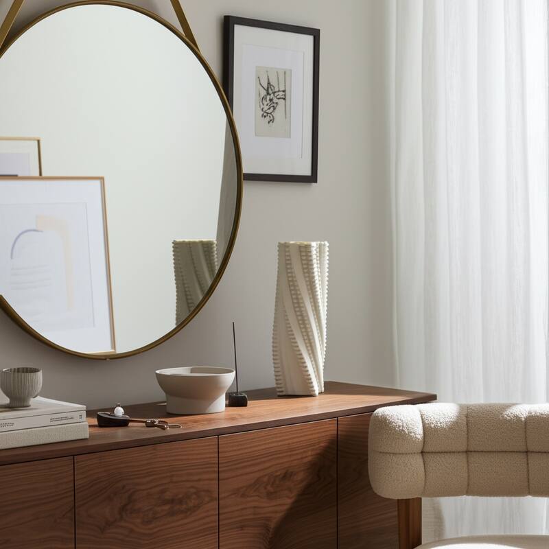 Modern Porcelain Vase Twisted Ribbed Texture and Art-Inspired Design