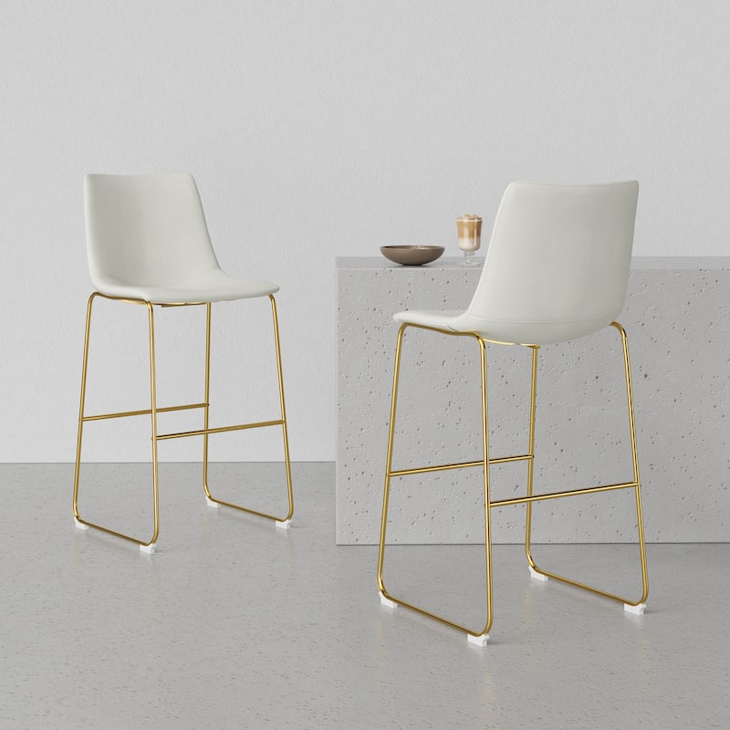 Petra Counter Height Stool with Gold Frame (Set of 2)