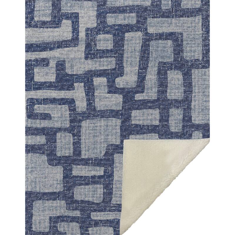 Premium Machine Washable ASB110 Modern Geo Sherpa Throw Blanket