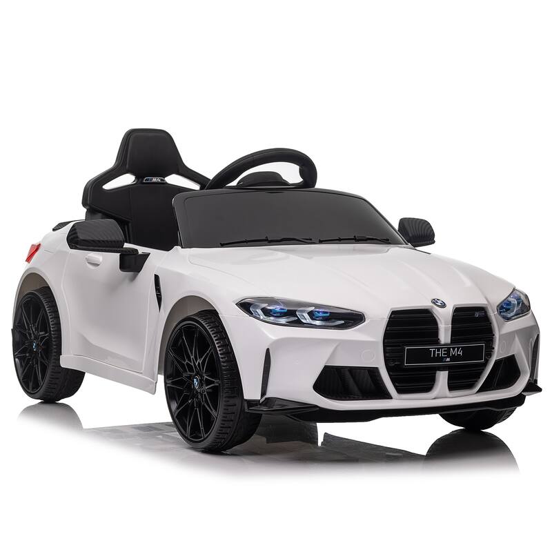 BMW M4 12v Kids ride on toy car 2.4G W/Parents Remote Control,Three speed adjustable,A handle with wheels and a pull