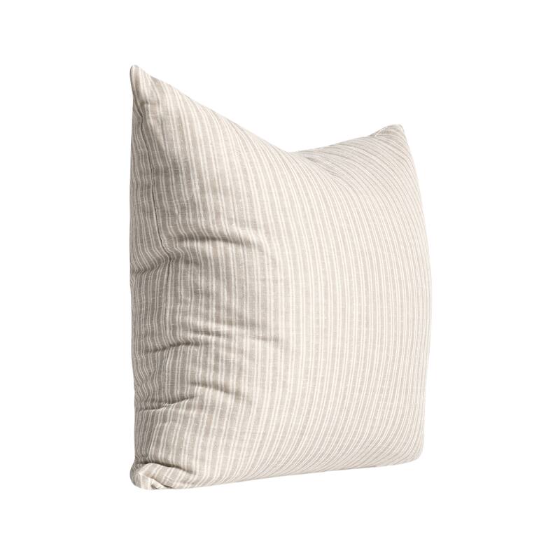 Villa by Classic Home Camille Natural Beige Linen Blend Throw Pillow
