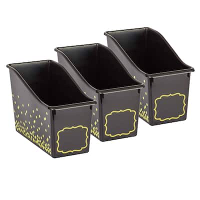 Teacher Created Resources Black Confetti Plastic Book Bin, Pack of 3