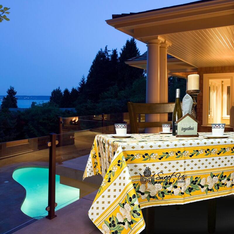 Wipeable Stain Resistant French Acrylic Coated Tablecloth Collection