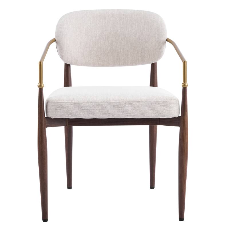 Christopher Knight Home - GlamCore Modern Upholstered Metal Base Dining Chairs with Gold Accents
