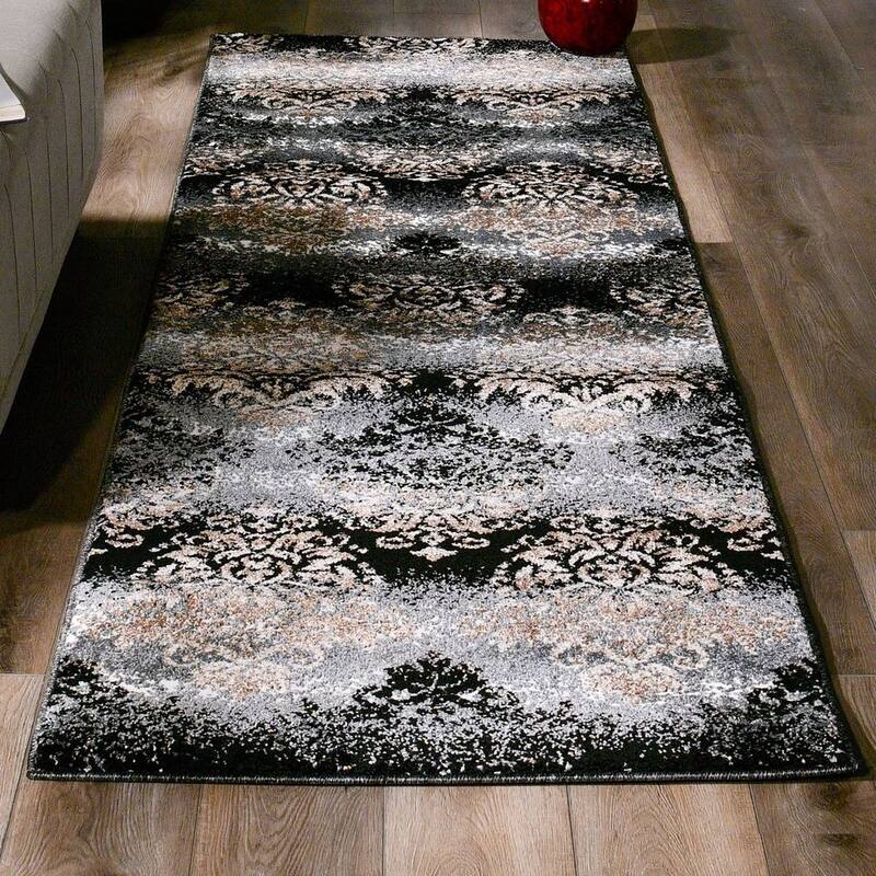 Sofia Black/Gold Polypropylene Area Rug
