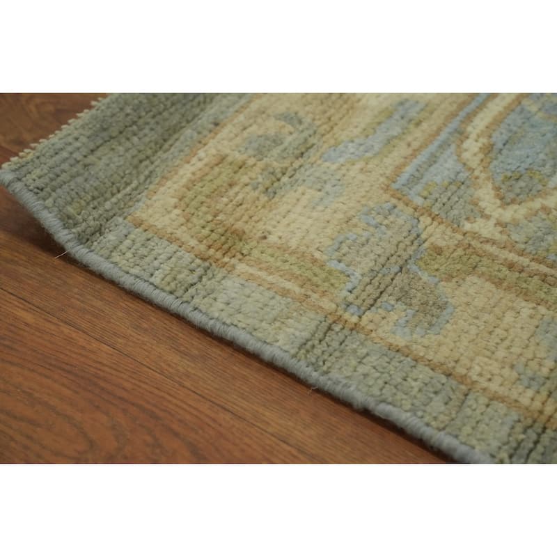 Vegetable Dye Wool Oushak Turkish Large Rug, Medallion Geometric Carpet - 14' 8'' X 12' 2''