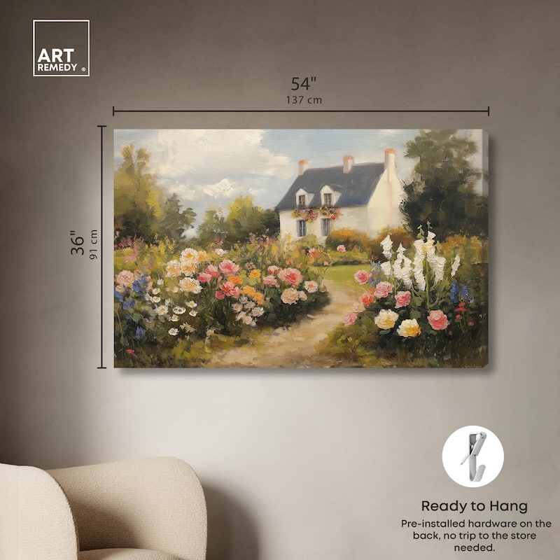 Floral Welcome Canvas by Art Remedy, Gallery Wrapped