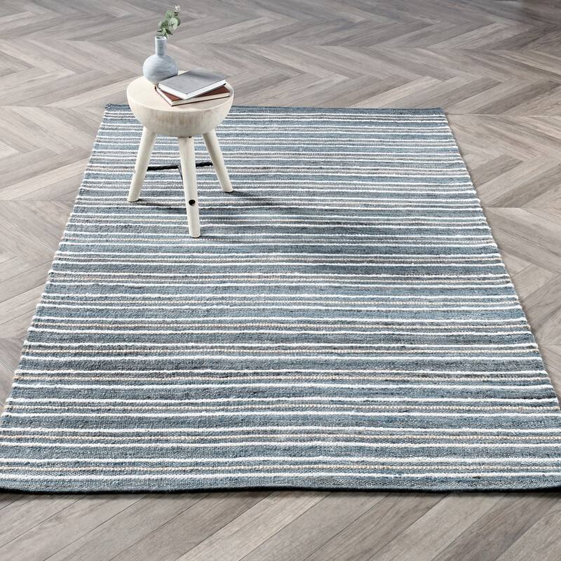 Del Mar Jute Blend Area Rug by Kosas Home - 2.6x8 - Aqua Blue, Multi