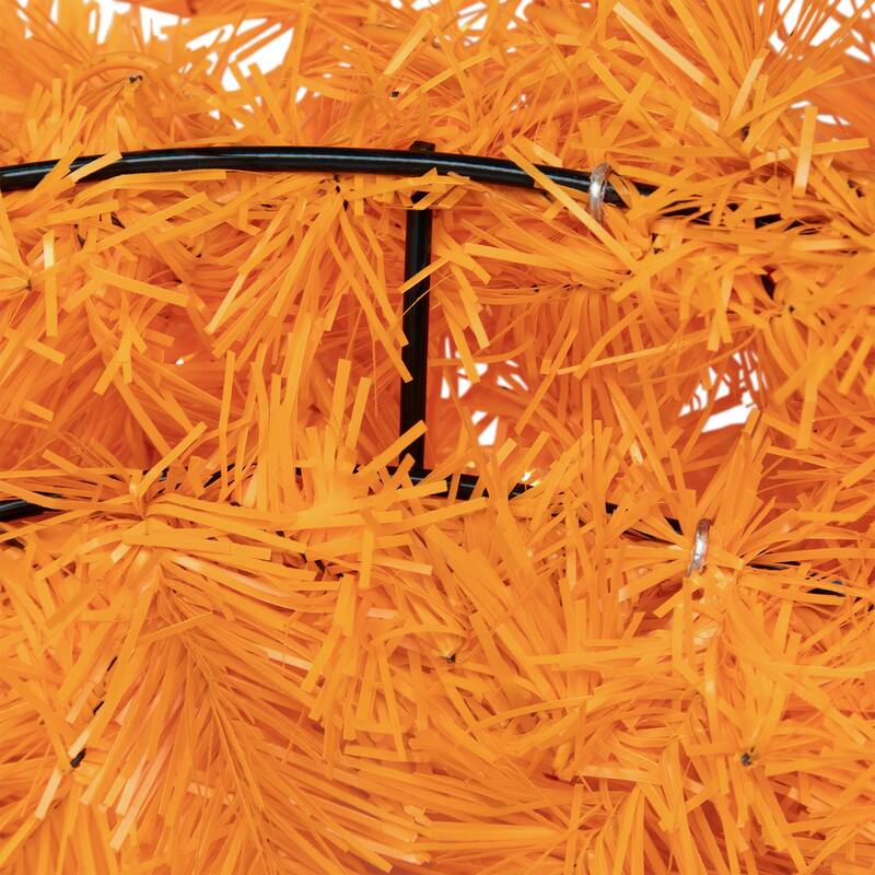 Pre-Lit Artificial Pine Christmas Wreath - 24" - Orange - Clear Lights