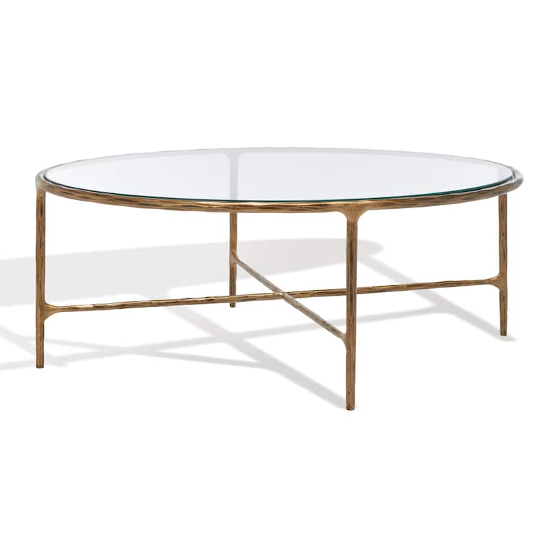 SAFAVIEH Couture Kathleen Oval Metal Coffee Table - 40 In W x 30 In D x 15 In H - 40"W x 30"D x 15"H