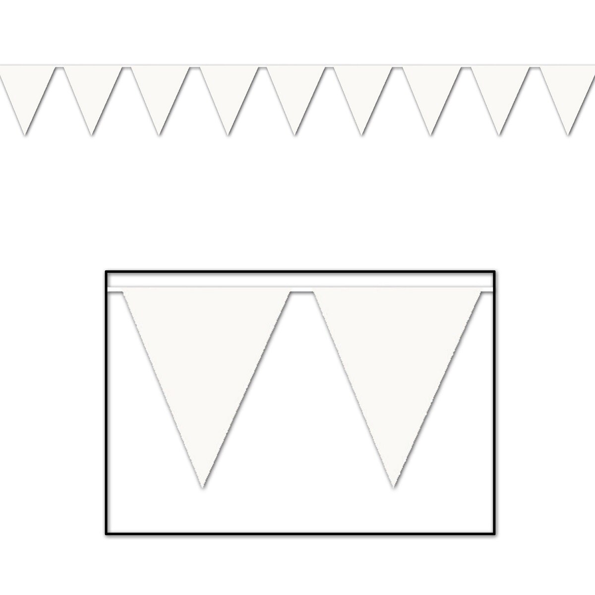 Shop Club Pack Of 12 White Outdoor Pennant Banner Hanging Party