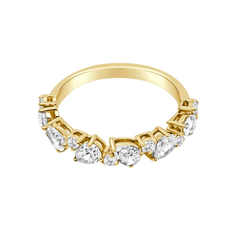 Auriya 14k Gold Lab Grown Pear and Round Diamond Scatter Band 0.96 ct. tw. (F-G, VS)