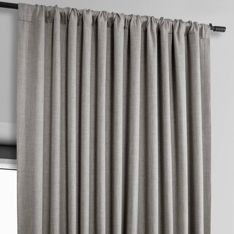 Exclusive Fabrics Faux Linen Extra Wide Room Darkening Curtains Panel - Versatile Privacy Drapery for Wide Windows (1 Panel)