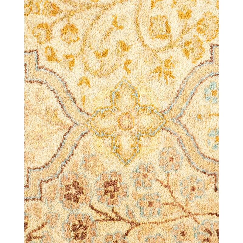 Overton Hand Knotted Wool Vintage Inspired Traditional Mogul Ivory Area Rug - 3' 3" x 4' 9"