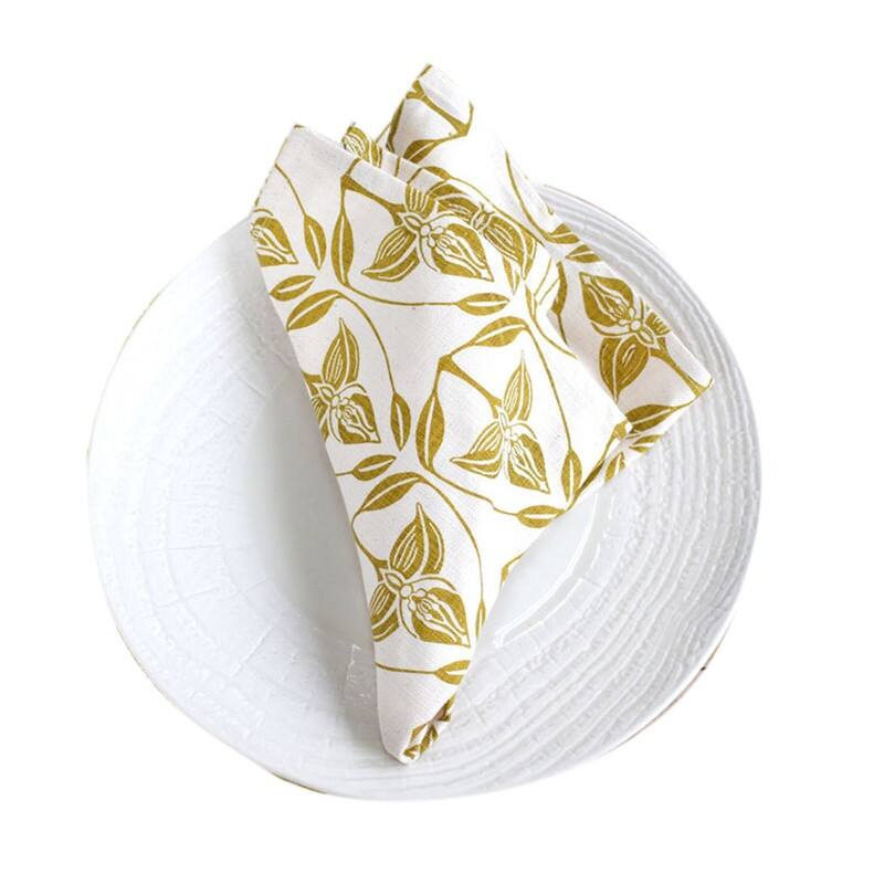 French Home Set of 4 Orchid Napkins - Chartreuse